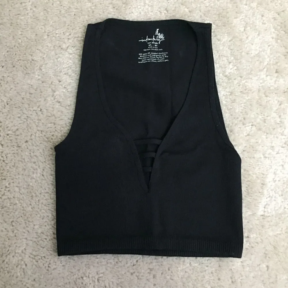 Free People Black Seamless Brami Tank